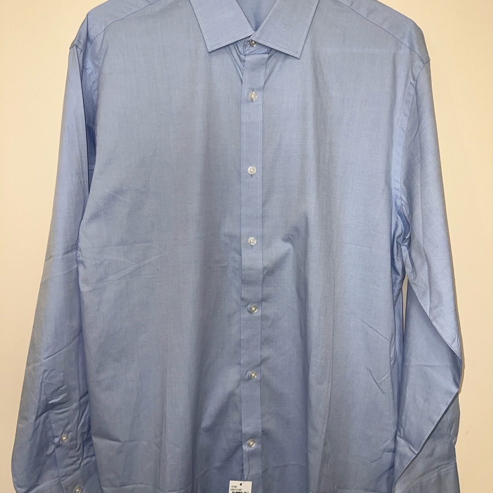 Tommy Hilfiger Men's Slim Fit Dress Shirt 16.5 32/33 Blue Solid NWT